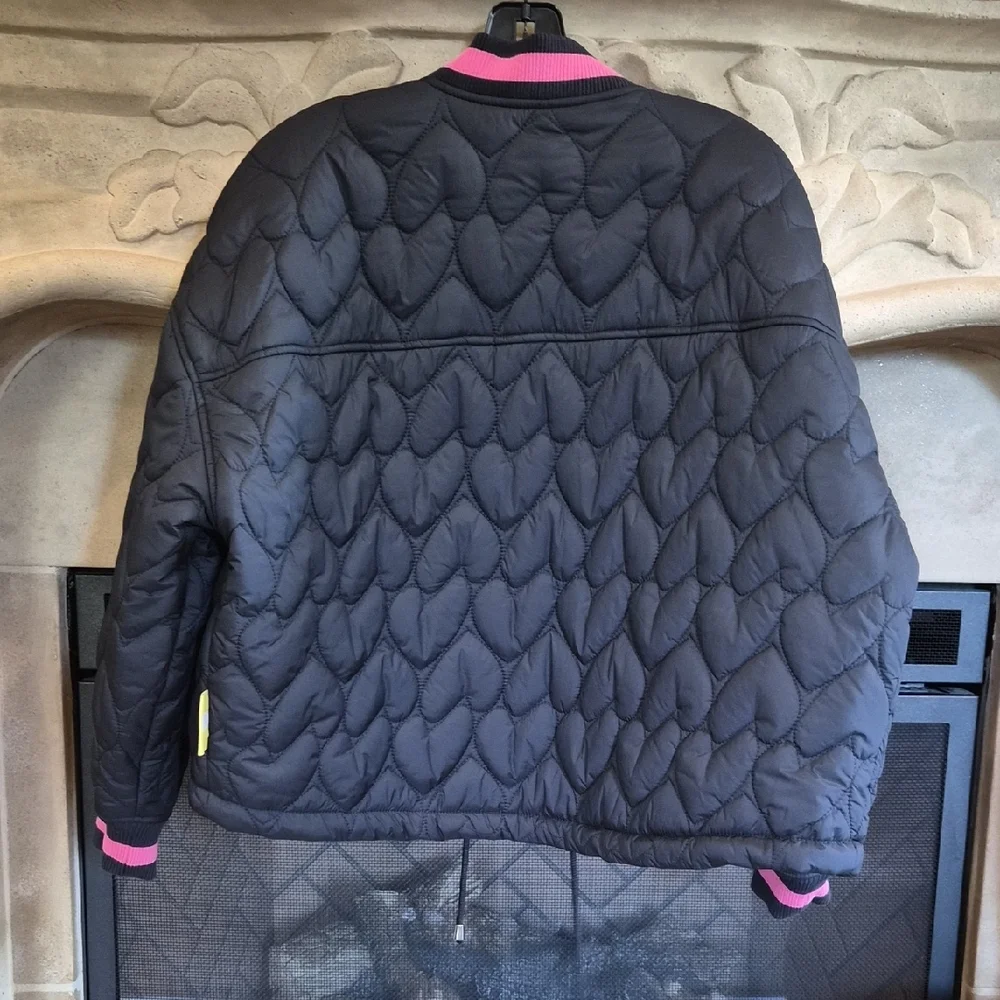 Rosenthal Navy Puffer Jacket with Pink and Yellow Trim - Picture 6 of 6